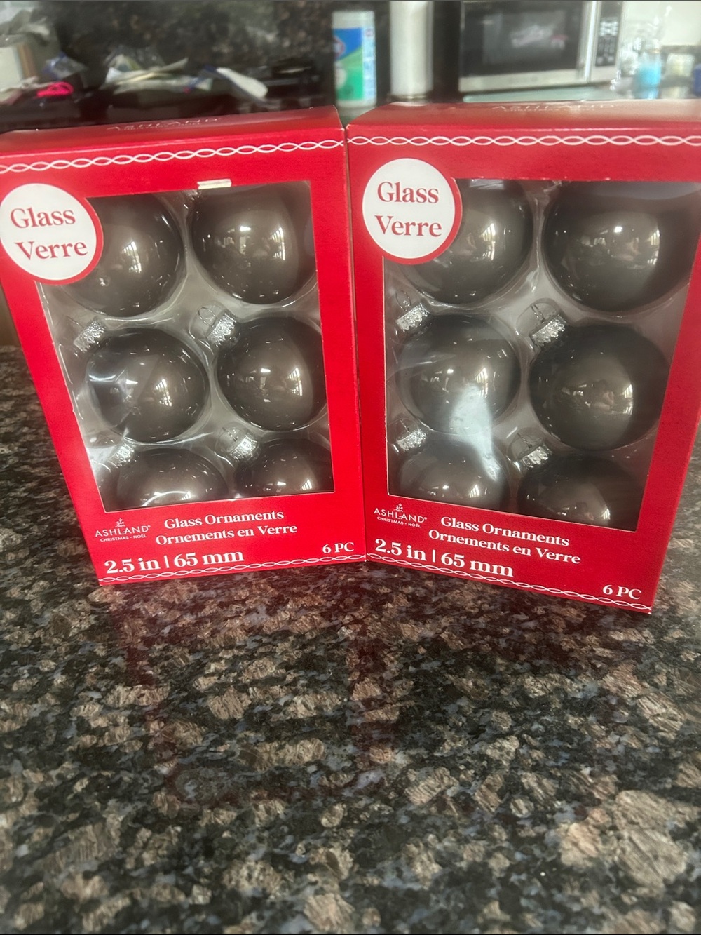 ASHLAND GLASS ORNAMENTS 2.5" LOT OF 12 NWT